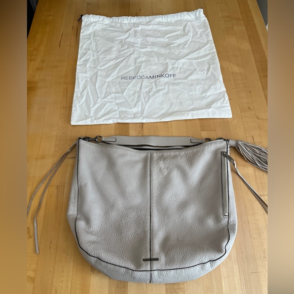 Rebecca Minkoff Hobo in Stone Putty Beige Leather with Tassel - Picture 12 of 13